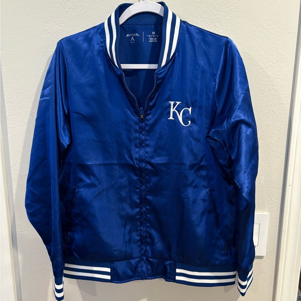 Kansas City Royals Antigua Women’s Satin Full Zip Jacket Size Medium As Is